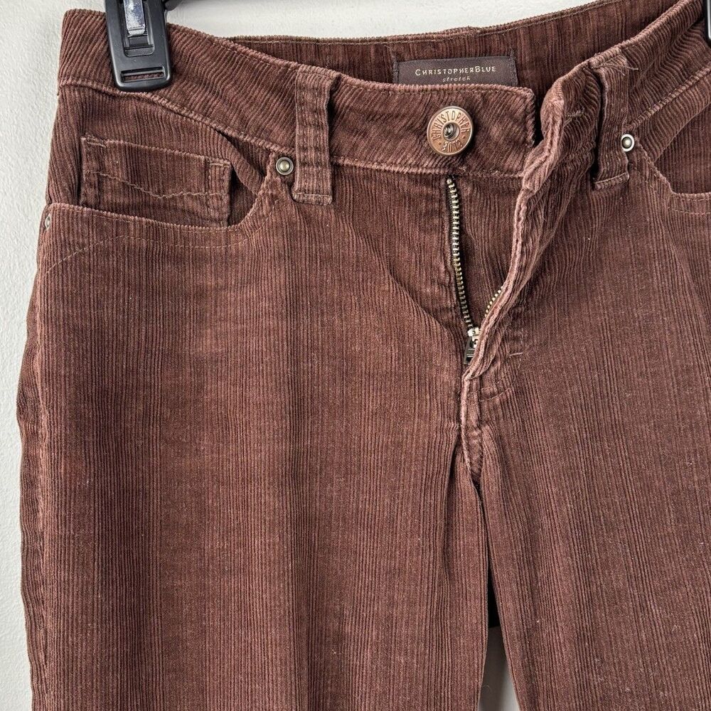 Christopher Blue Corduroy Pants Women's 4 Brown Stretch Straight Leg Casual - Picture 10 of 10